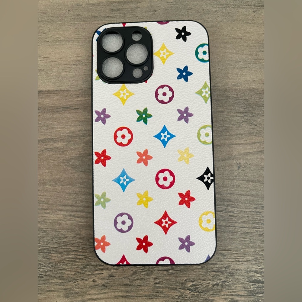 iPhone 13 Pro Max Phone Case - White with Multicolor Accents!